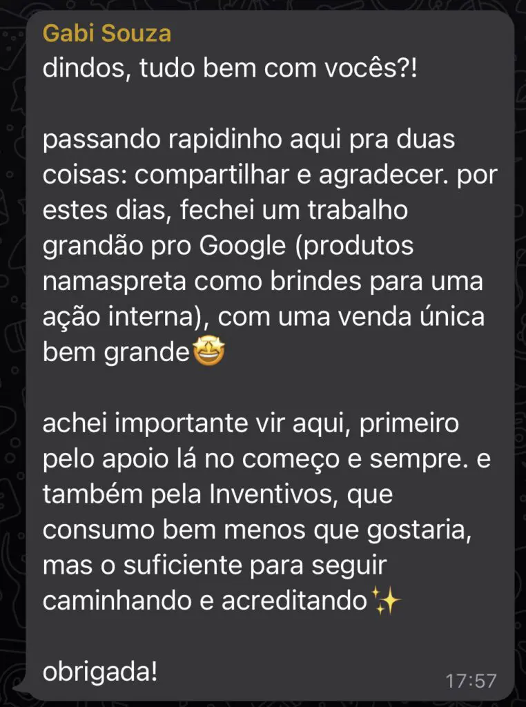 Para empresas 4 Depoimento Gabi Oliveira Namaspreta